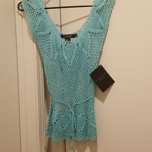 Rampage Blue Crochet Top